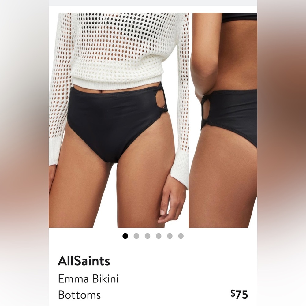 NWT AllSaints Emma Bikini bottoms size M